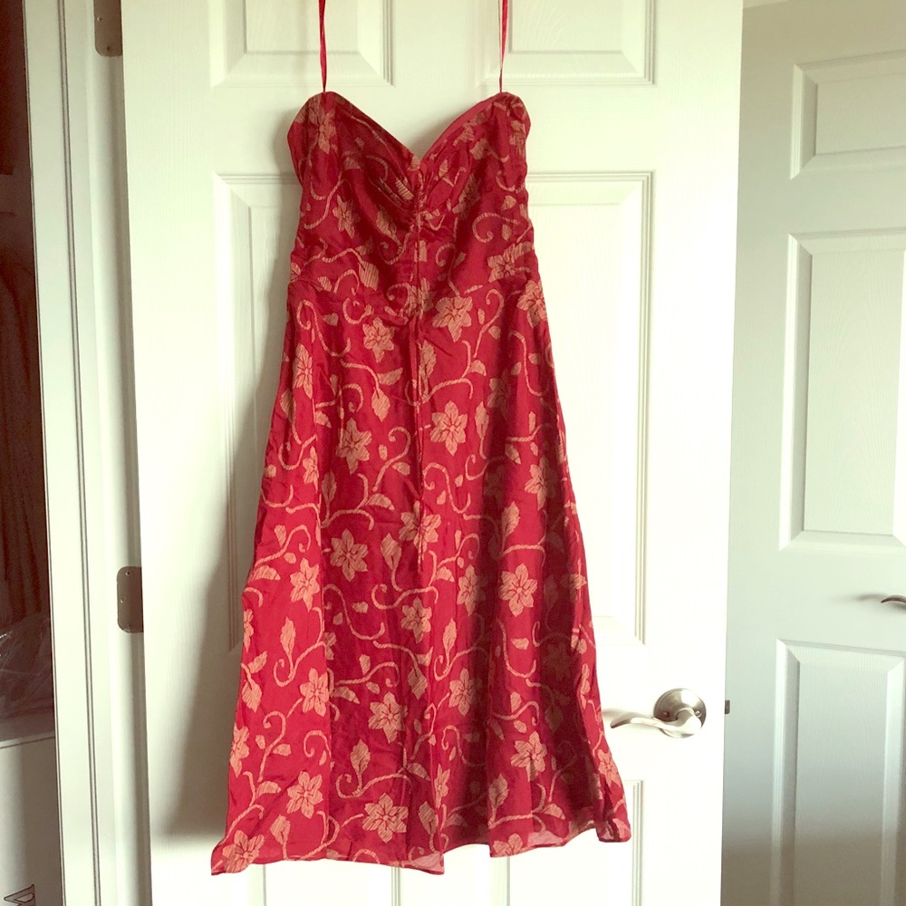 J. Crew Strapless Floral Print Dress